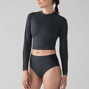 Lululemon Sea Courage Rashguard in deep coal/ black size 8